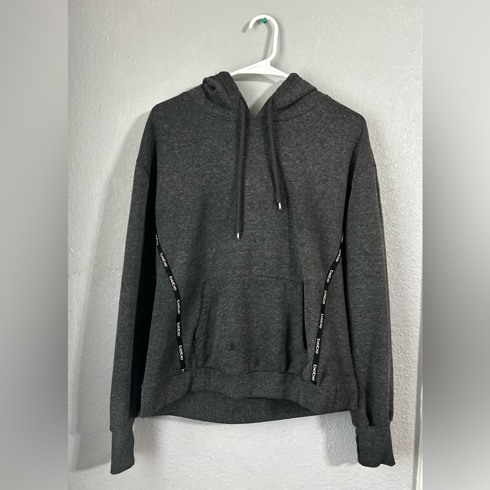 bebe Charcoal Gray Hoodie Sweater